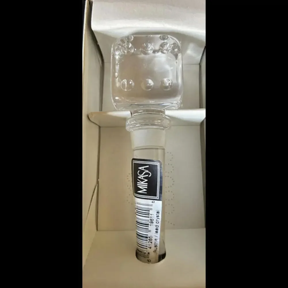 🌼1 Mikassa Clear Dice Bottle Stopper New In Box Great Gift 🎁